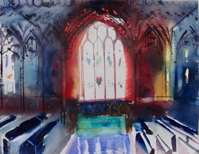 Window with hanging candle