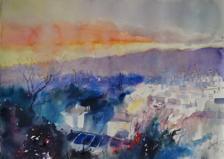 View across London to the City from Blackheath.