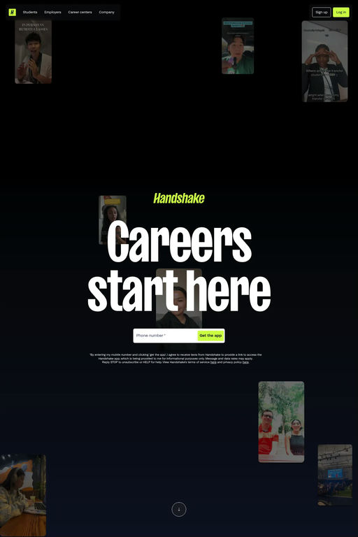 Handshake website screenshot