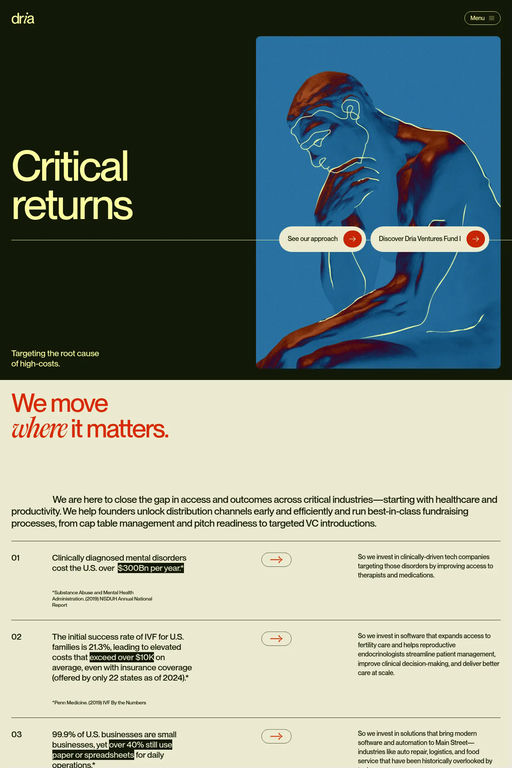 Dria Ventures website screenshot