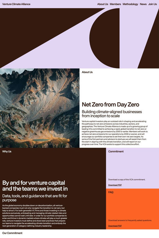 Venture Climate Alliance website screenshot