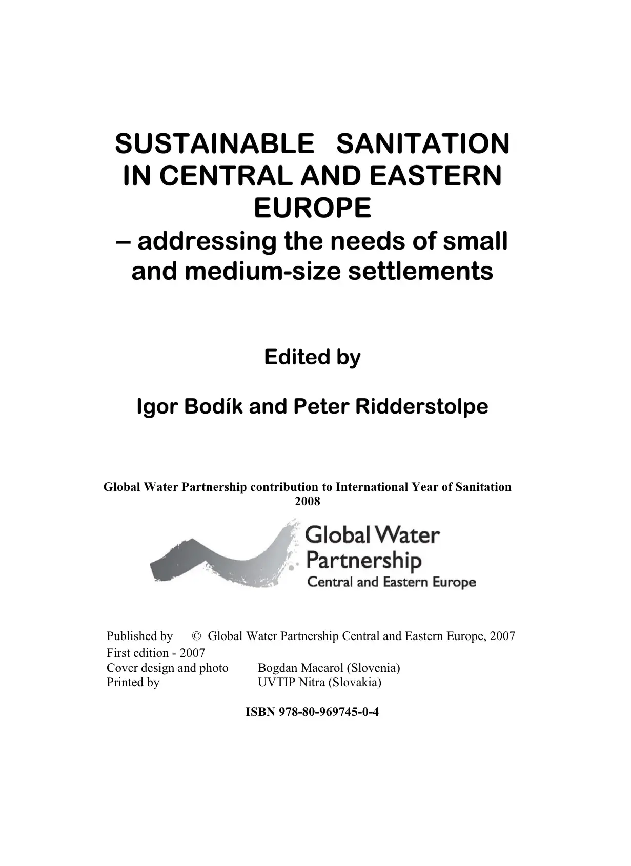 Sustainable Sanitation in Central and Eastern Europe: Addressing the needs of small and medium-size settlements