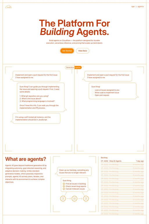 Cloudflare Agents website screenshot