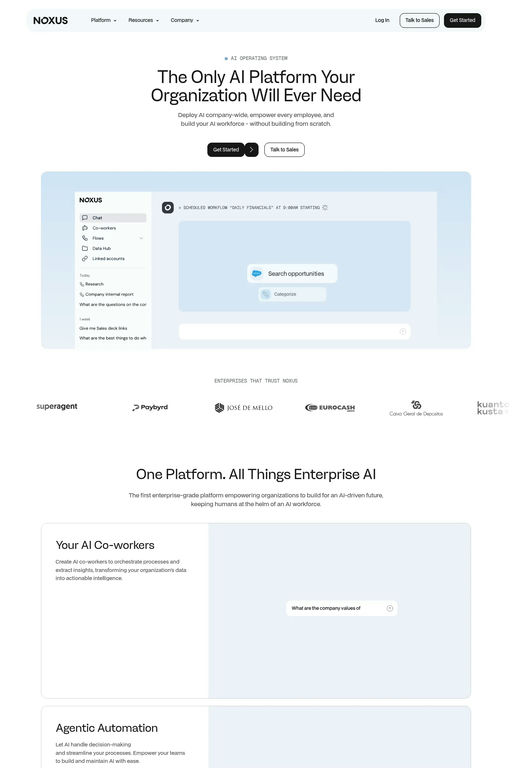 Noxus website screenshot