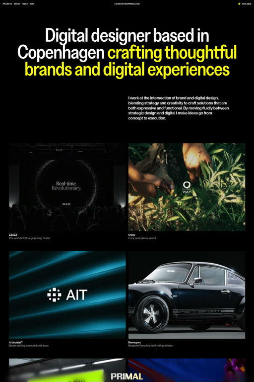 Studio Primal website screenshot