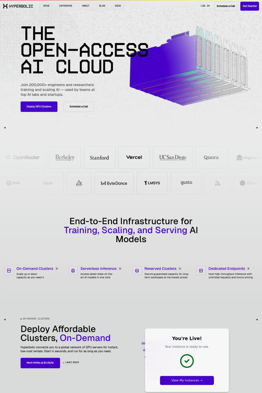 Hyperbolic website screenshot