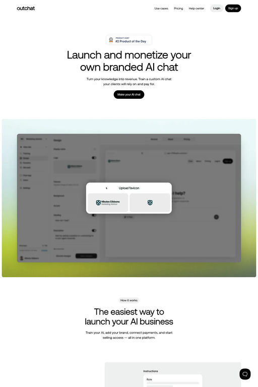 Outchat website screenshot