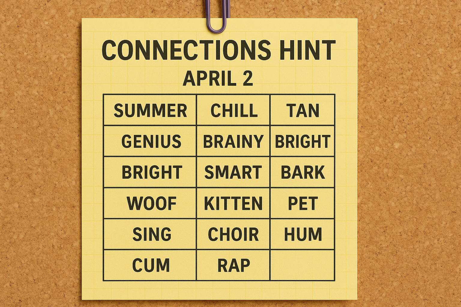 connections hint april 2