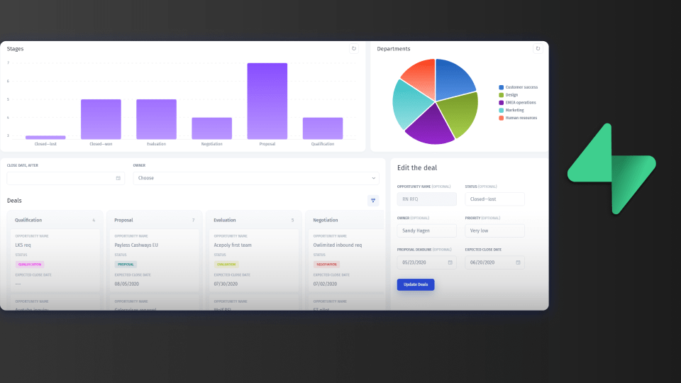 Build any Front-end like Admin Panel or CRM for your Supabase