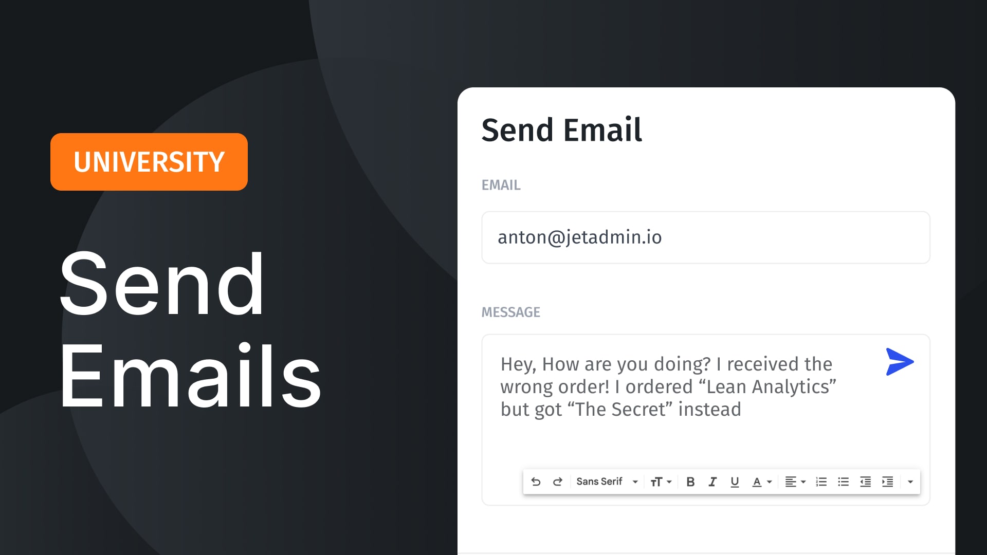 Send Emails using Jet