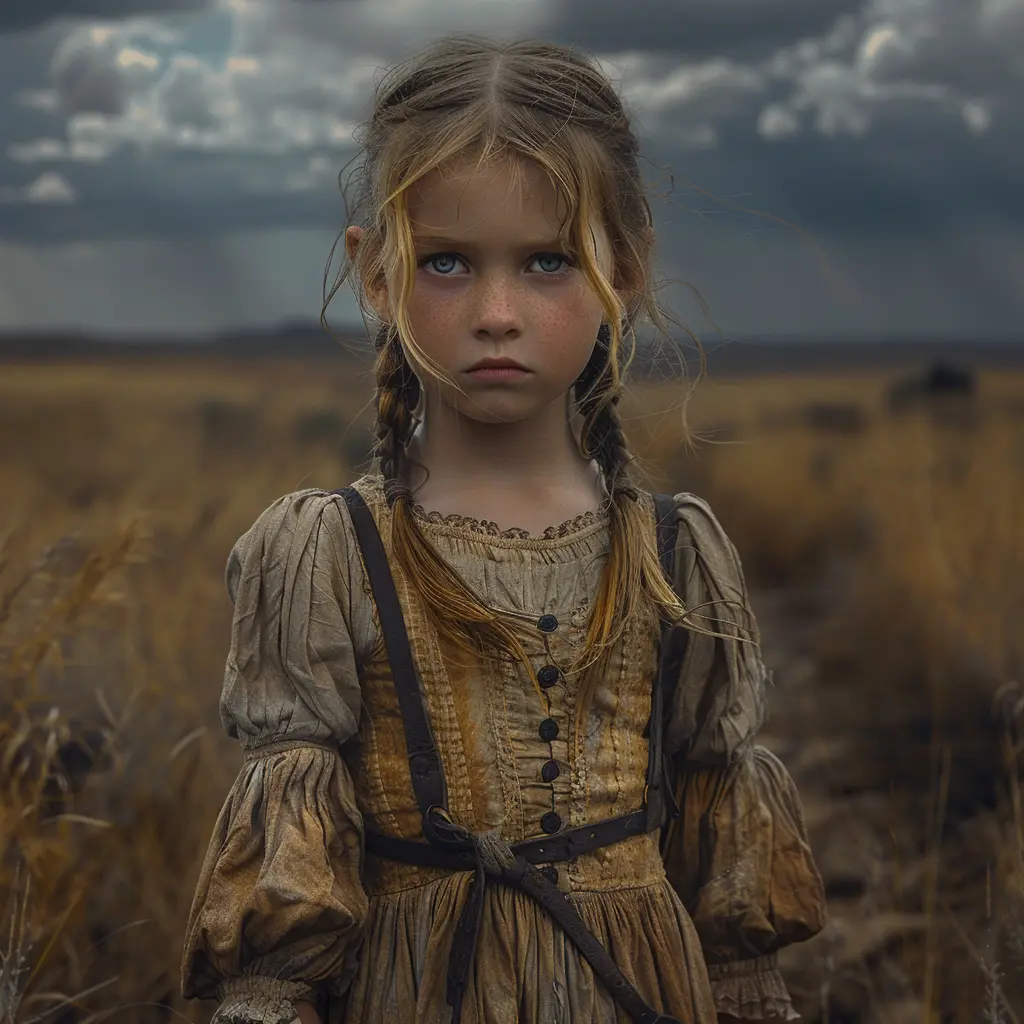 Young Lily feels overwhelmed by the vastness of the Oregon Trail, fears lurking in every sound, clinging to hope of a new family.
