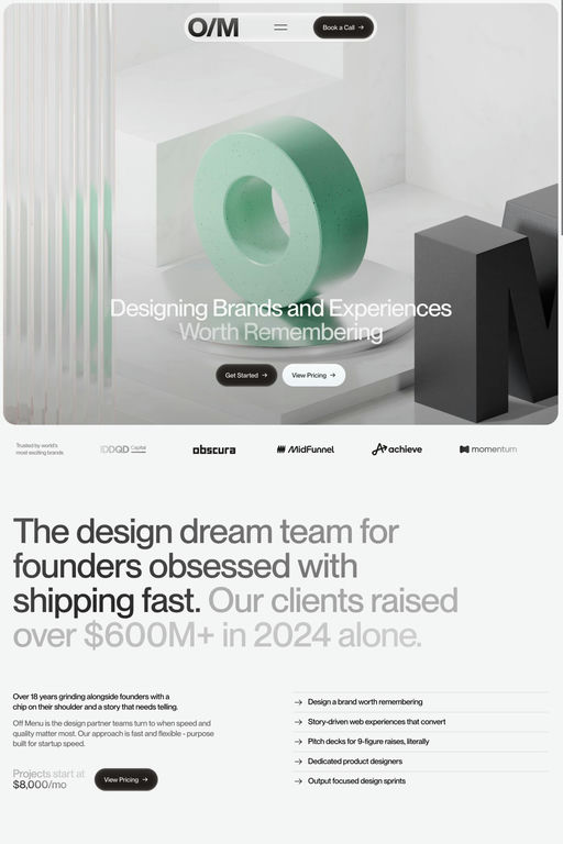 OFF MENU website screenshot