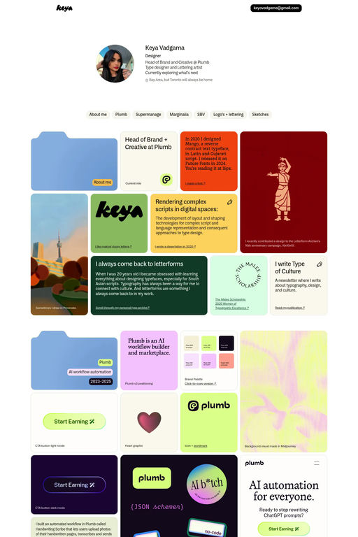 Keya Vadgama website screenshot
