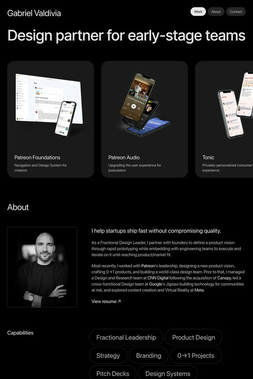 Gabriel Valdivia website screenshot