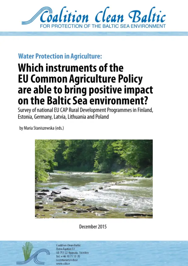 Which instruments of the EU common agriculture policy are able to bring positive impact on the Baltic Sea environment?