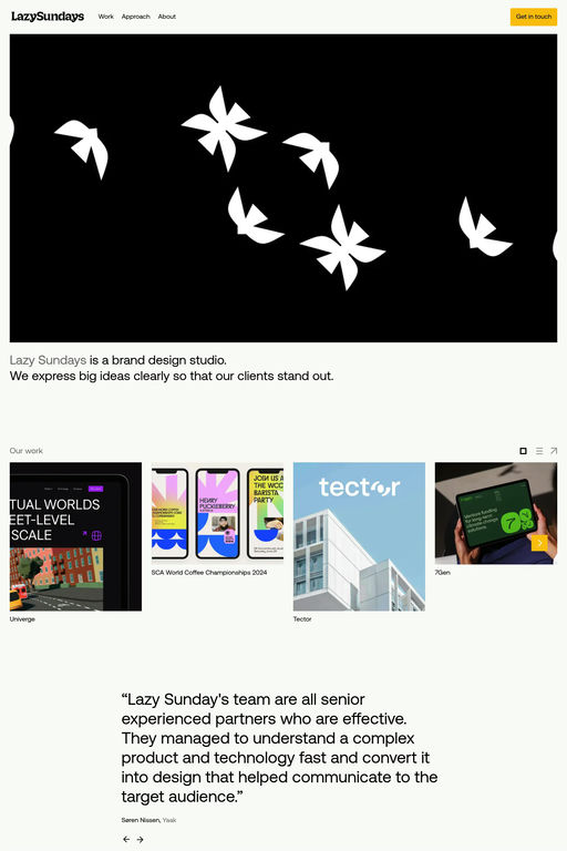 Lazy Sundays website screenshot
