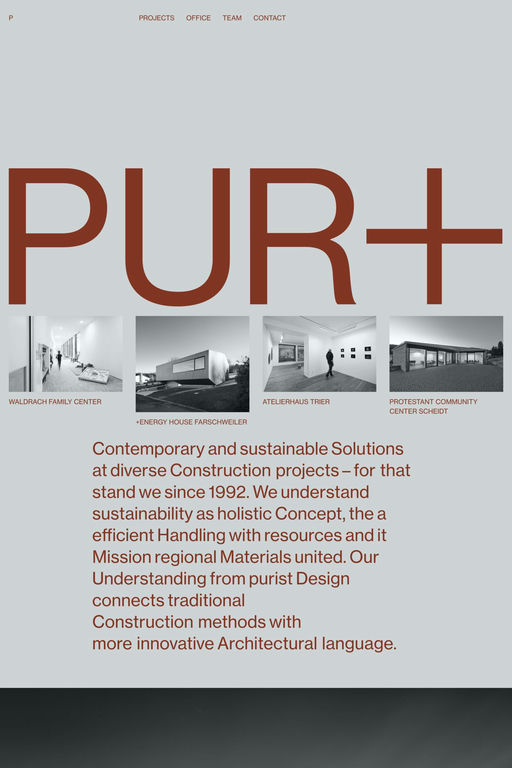 PUR+ Architekten website screenshot
