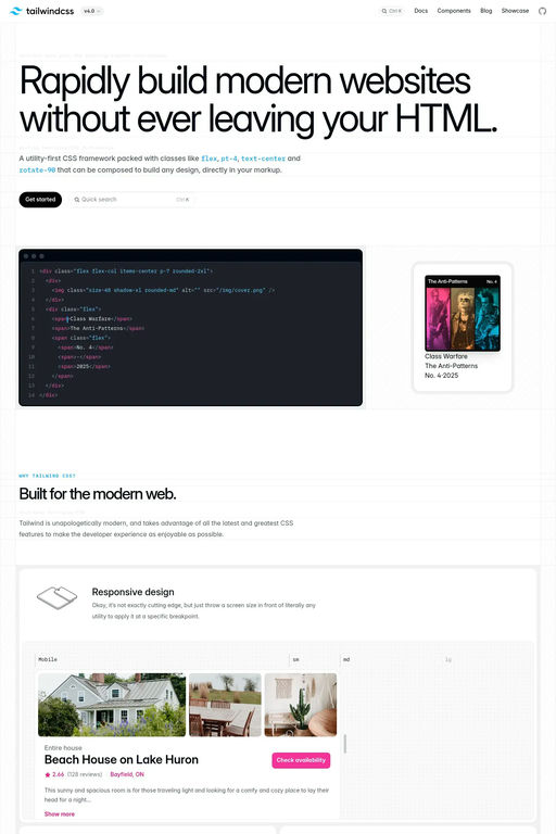 Tailwind CSS website screenshot