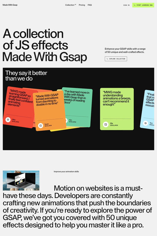 Made With Gsap website screenshot