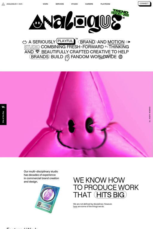 ANALOGUE website screenshot