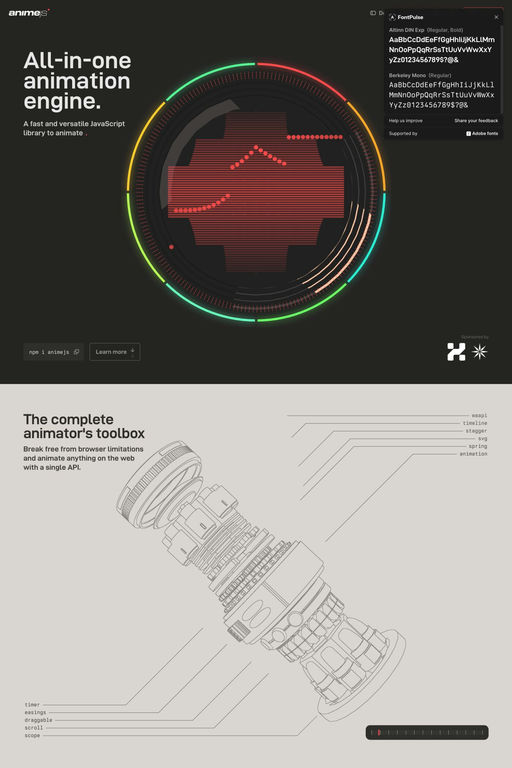 Anime.js website screenshot