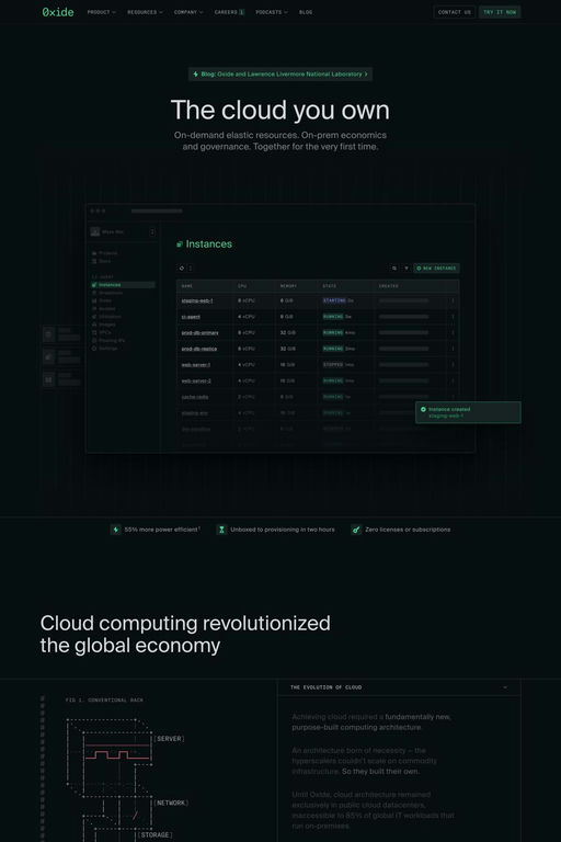 Oxide website screenshot