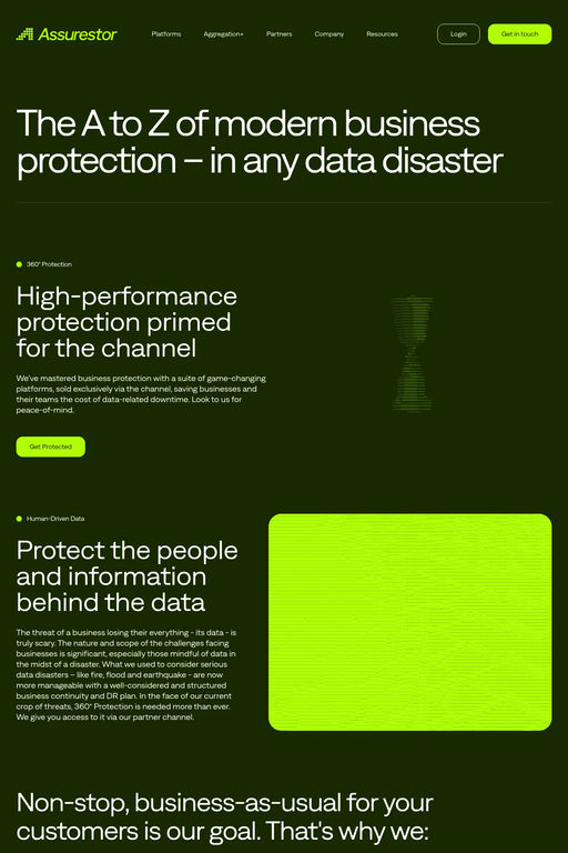Assurestor website screenshot