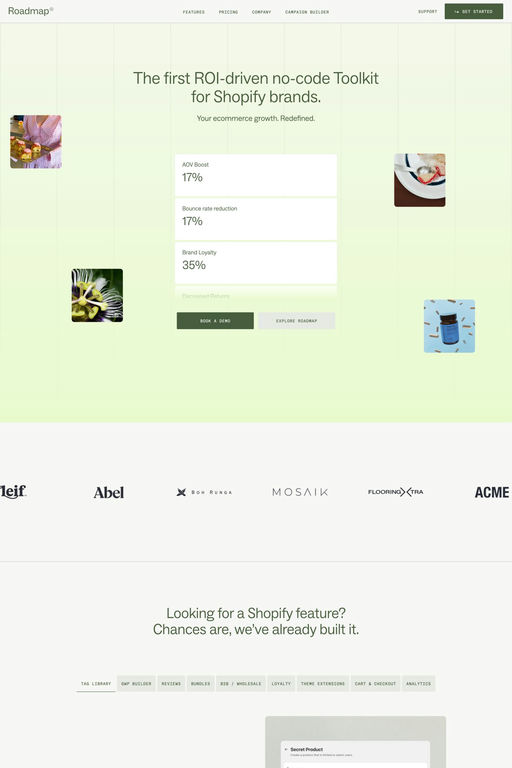 Roadmap website screenshot