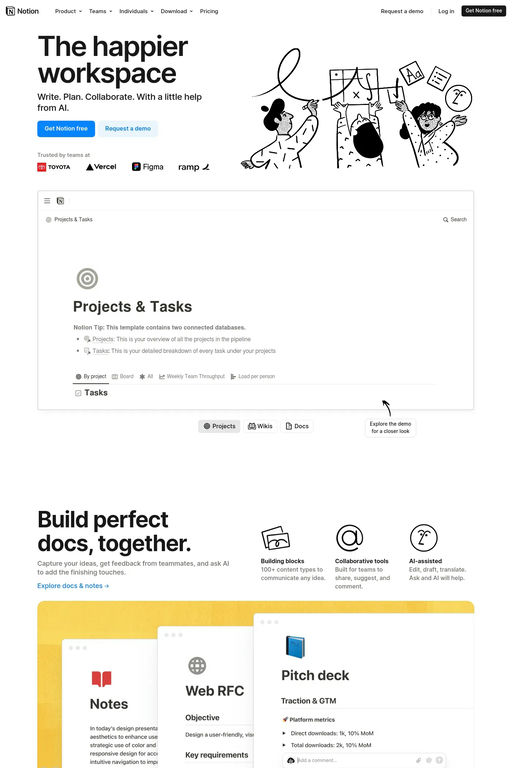Notion website screenshot