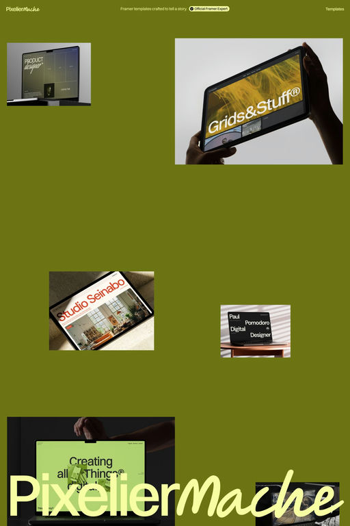 Pixelier Mache website screenshot