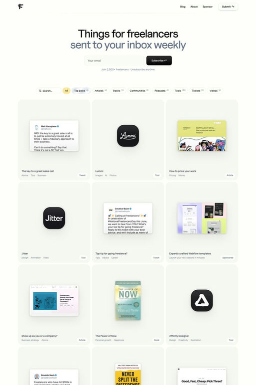 Freelance Things website screenshot