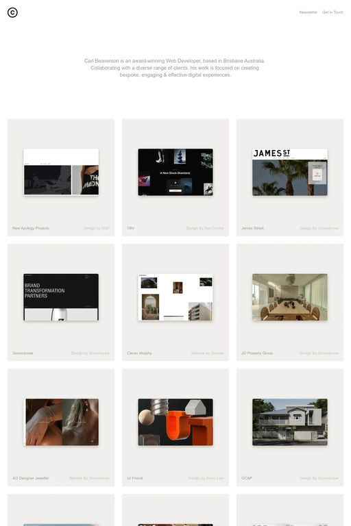 Carl Beaverson website screenshot