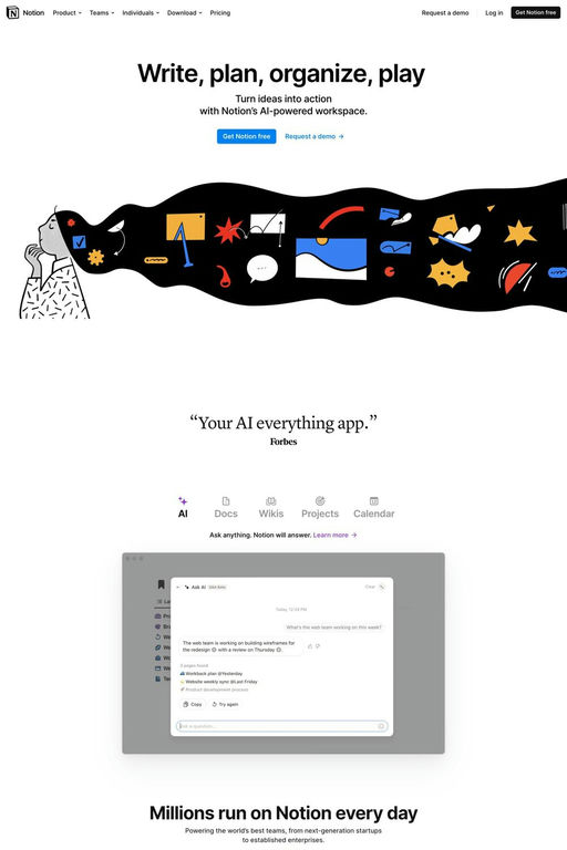 Notion website screenshot