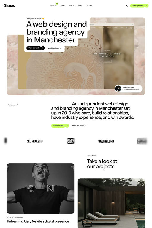 Shape website screenshot