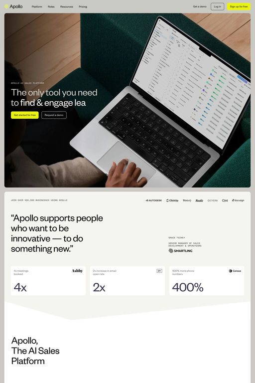 Apollo website screenshot