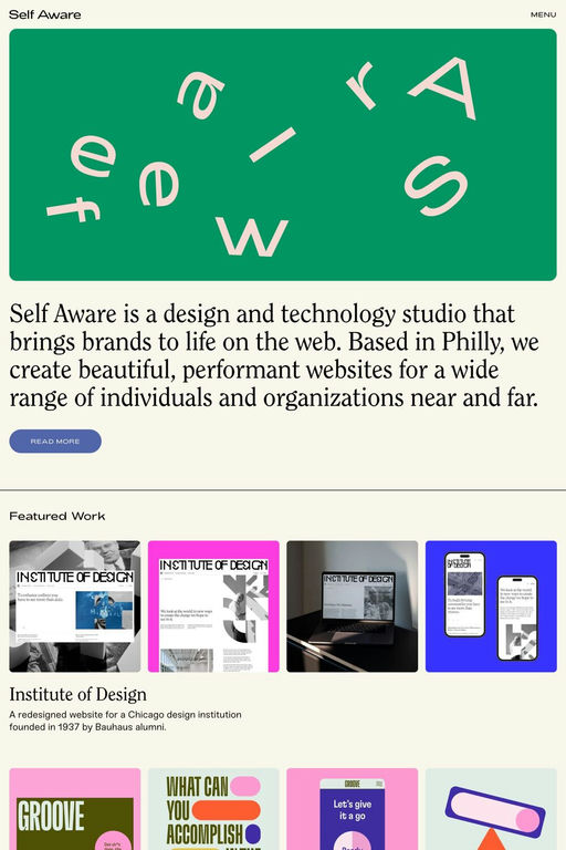 Self Aware website screenshot