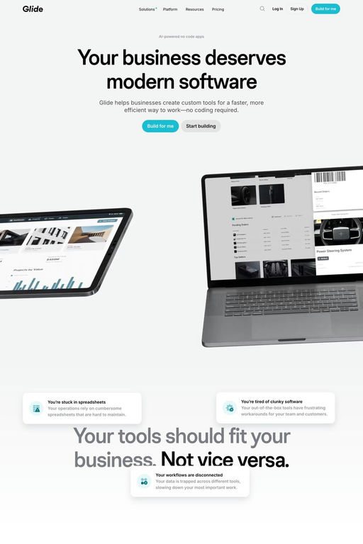 Glide website screenshot
