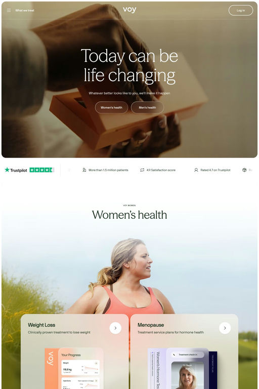 Voy website screenshot