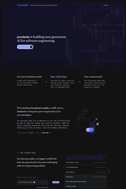 Poolside website screenshot