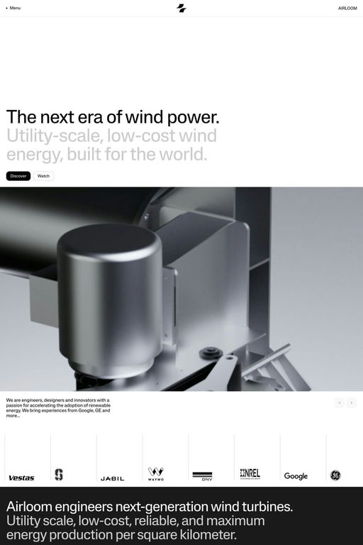 Airloom website screenshot