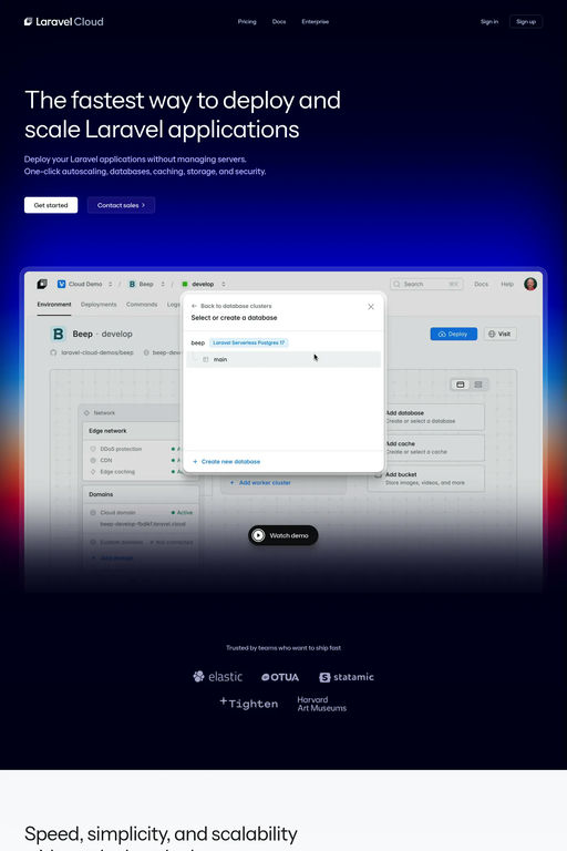 Laravel Cloud website screenshot
