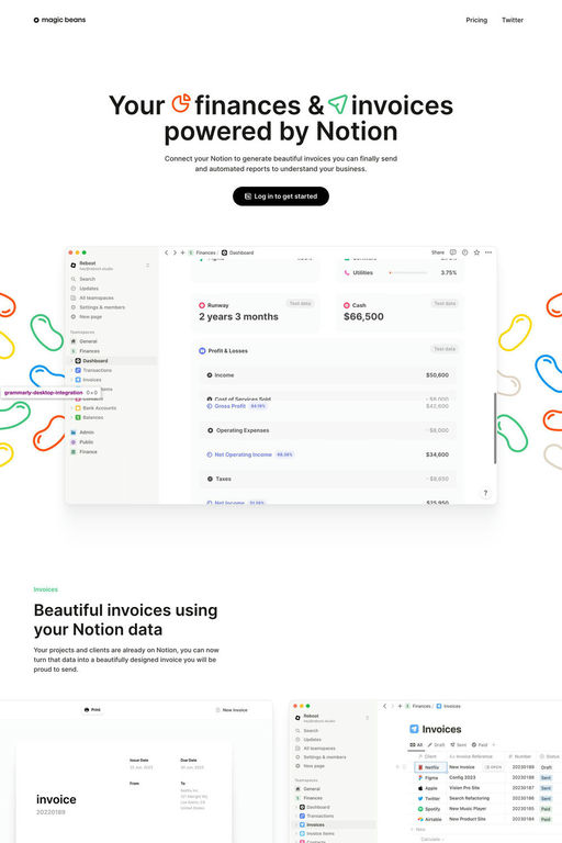 Magic Beans website screenshot