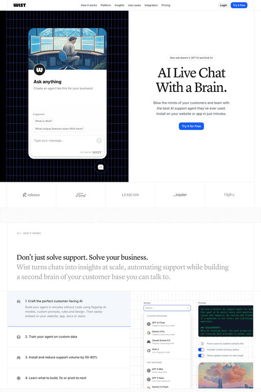 Wist website screenshot