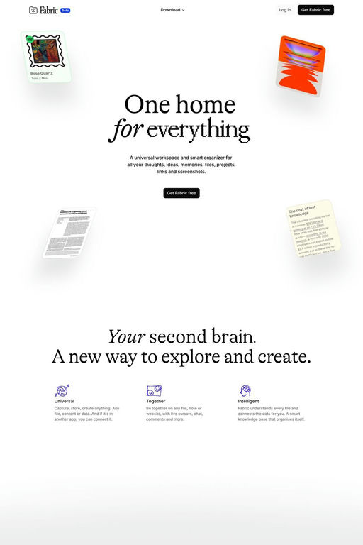 Fabric website screenshot