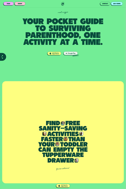 Maggie App website screenshot