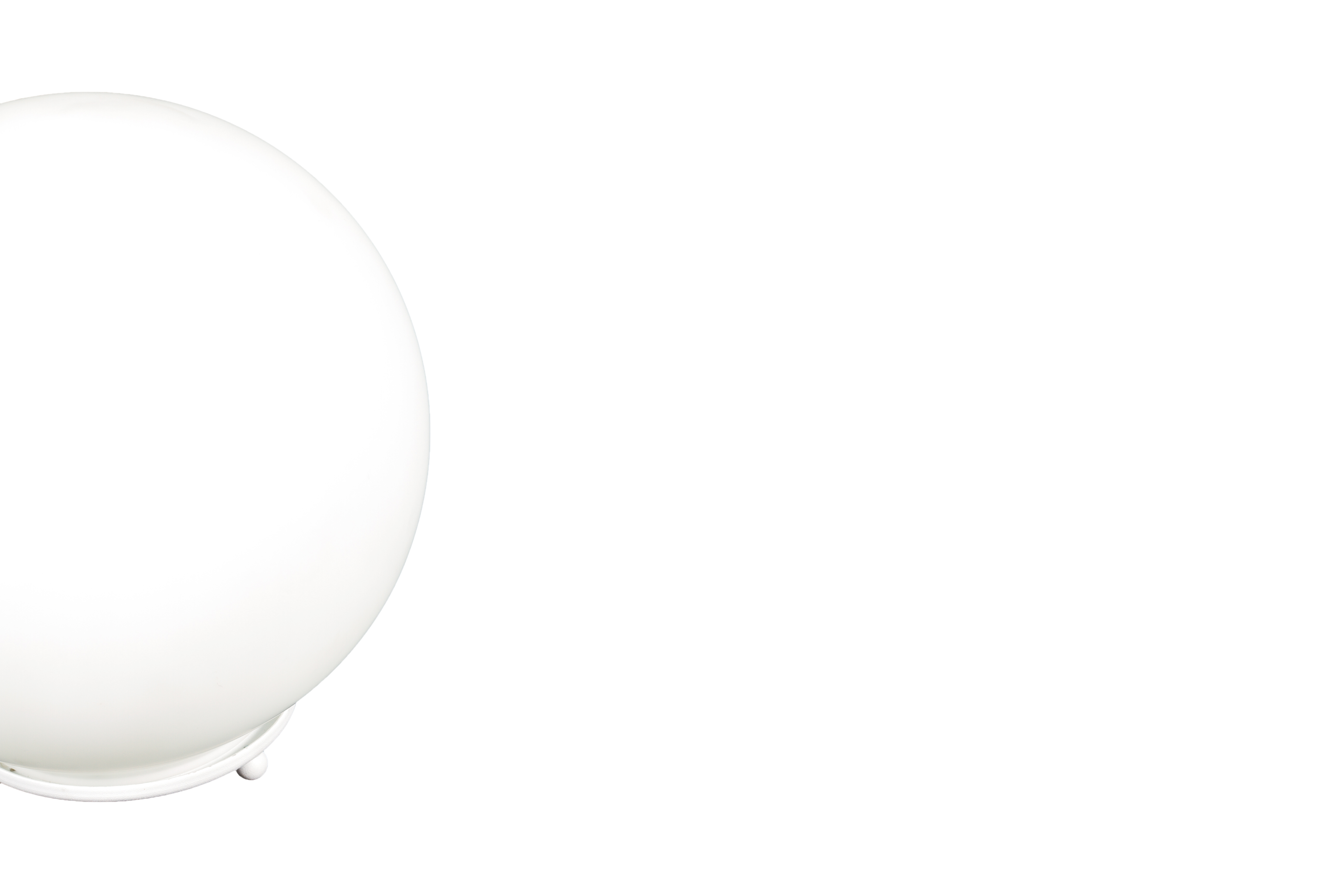 Luminária de Mesa Bola 20cm Vidro Branco – iluminação de mesa