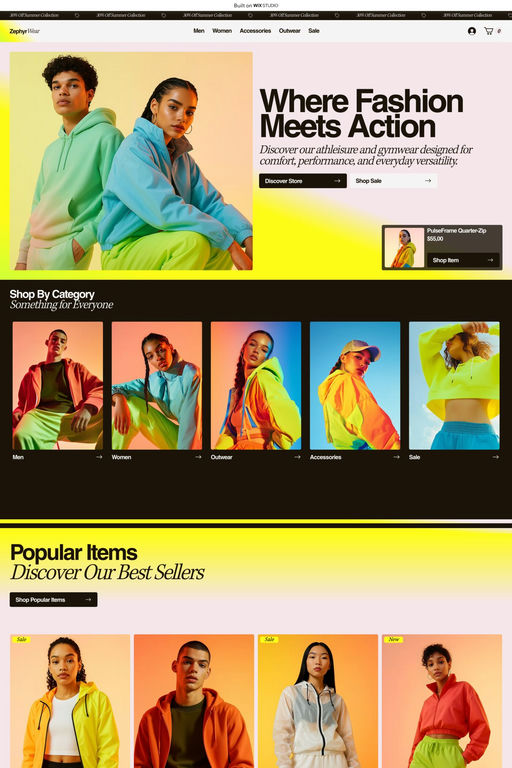 ZephyrWear template screenshot