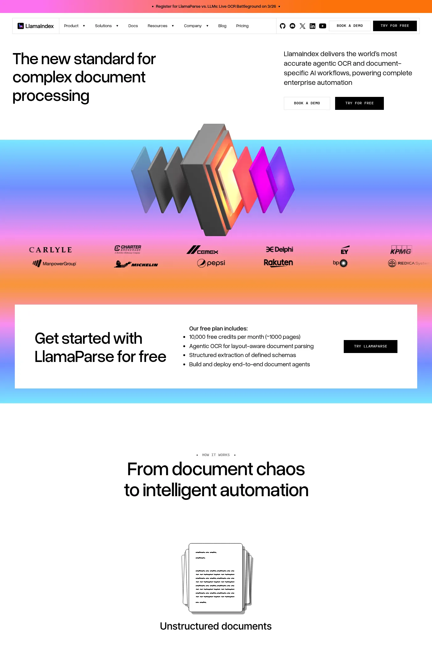 LlamaIndex website screenshot