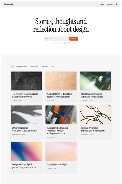 Monograph template screenshot