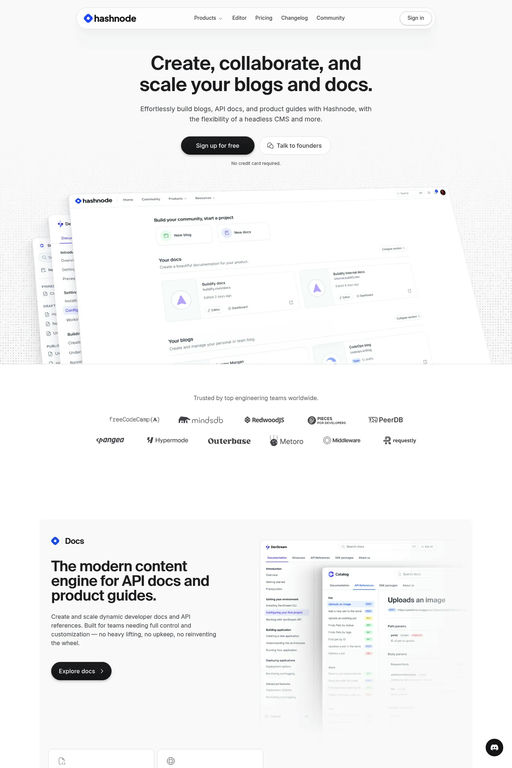 Hashnode website screenshot